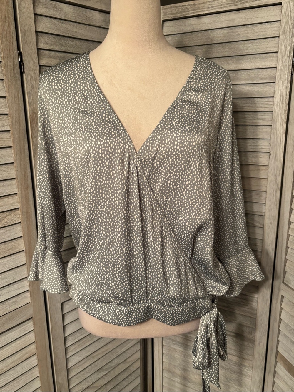 LC Lauren Conrad Faux Wrap Blouse - Size XXL Sage Green Earthy Tone